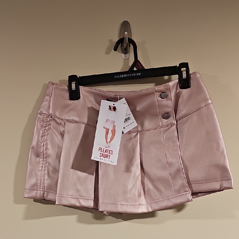 Celebrity Pink Pleated Skort in Light Pink